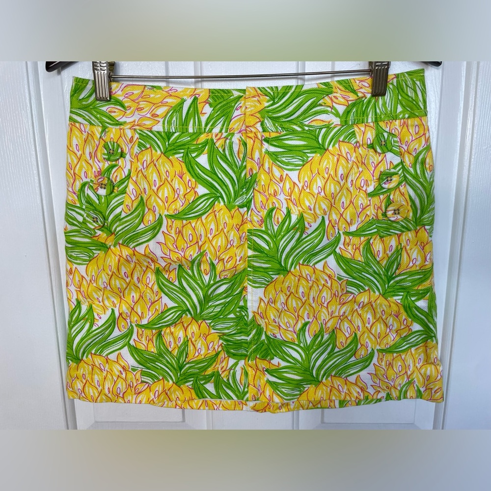 NWOT Women’s LILLY PULITZER Courtland Going Bananas Pineapple Mini Skirt‎ small